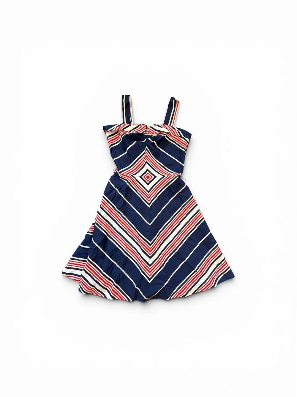 Vintage Navy Striped Sundress with Red & White Accents 4th of July Summer 90’s - Picture 1 of 10